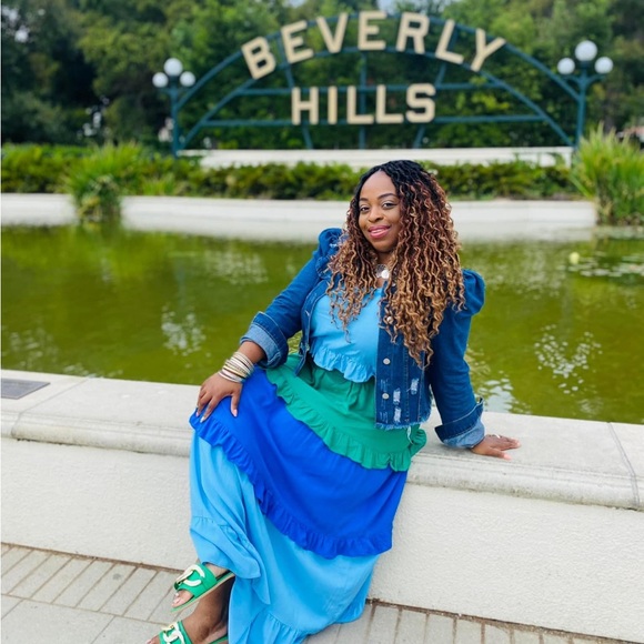 Brand New! Ivy Street Orange Multi Tiered dress with Ties at Shoulder Size 1X - Picture 5 of 12